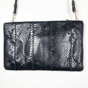 VTG 70's Black Snake Skin Clemente Purse